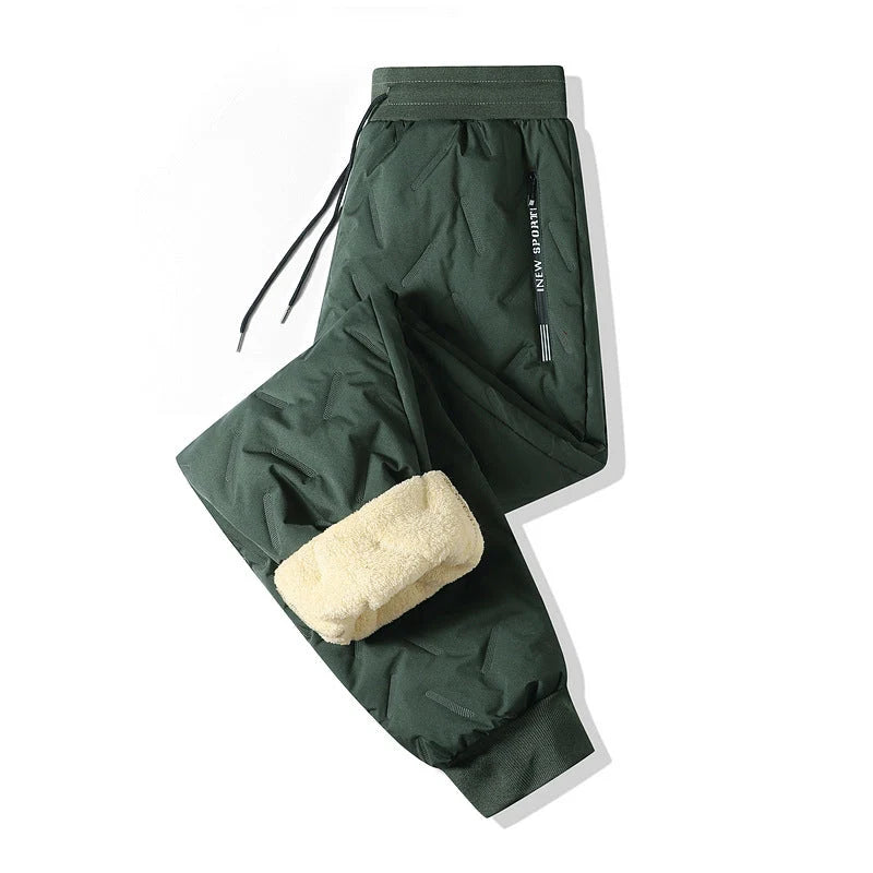 Thermal Pants Fleece-Lined Water-Repellent Zipper Pockets
