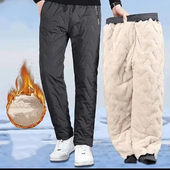 Thermal Pants Fleece-Lined Water-Repellent Zipper Pockets