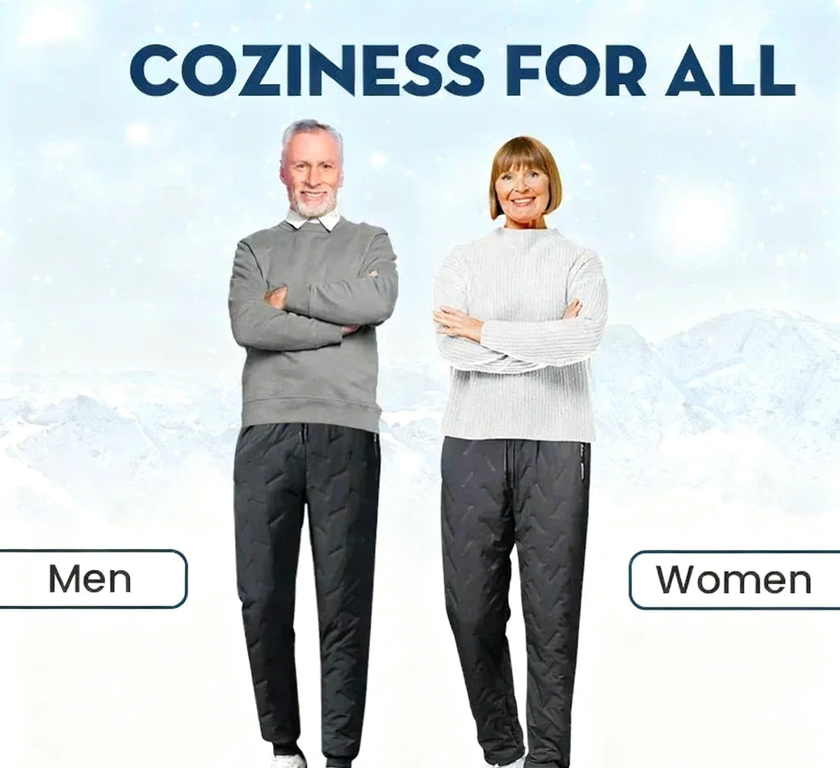 Thermal Pants Fleece-Lined Water-Repellent Zipper Pockets