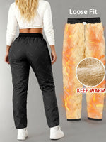 Thermal Pants Fleece-Lined Water-Repellent Zipper Pockets