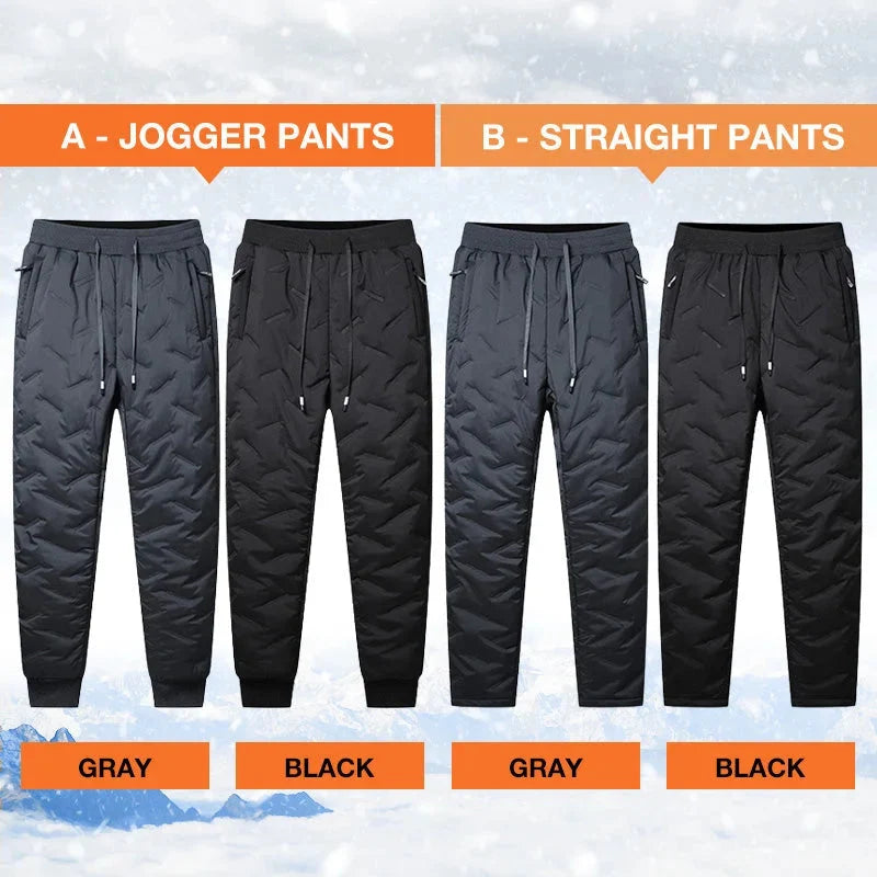 Thermal Pants Fleece-Lined Water-Repellent Zipper Pockets