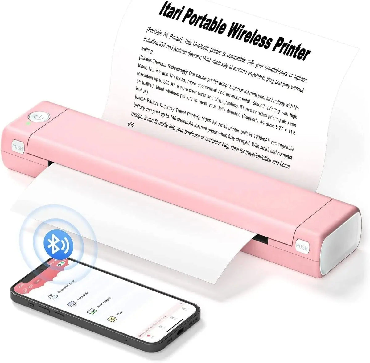 Thermal Printer Wireless A4 Ink-Free Printing