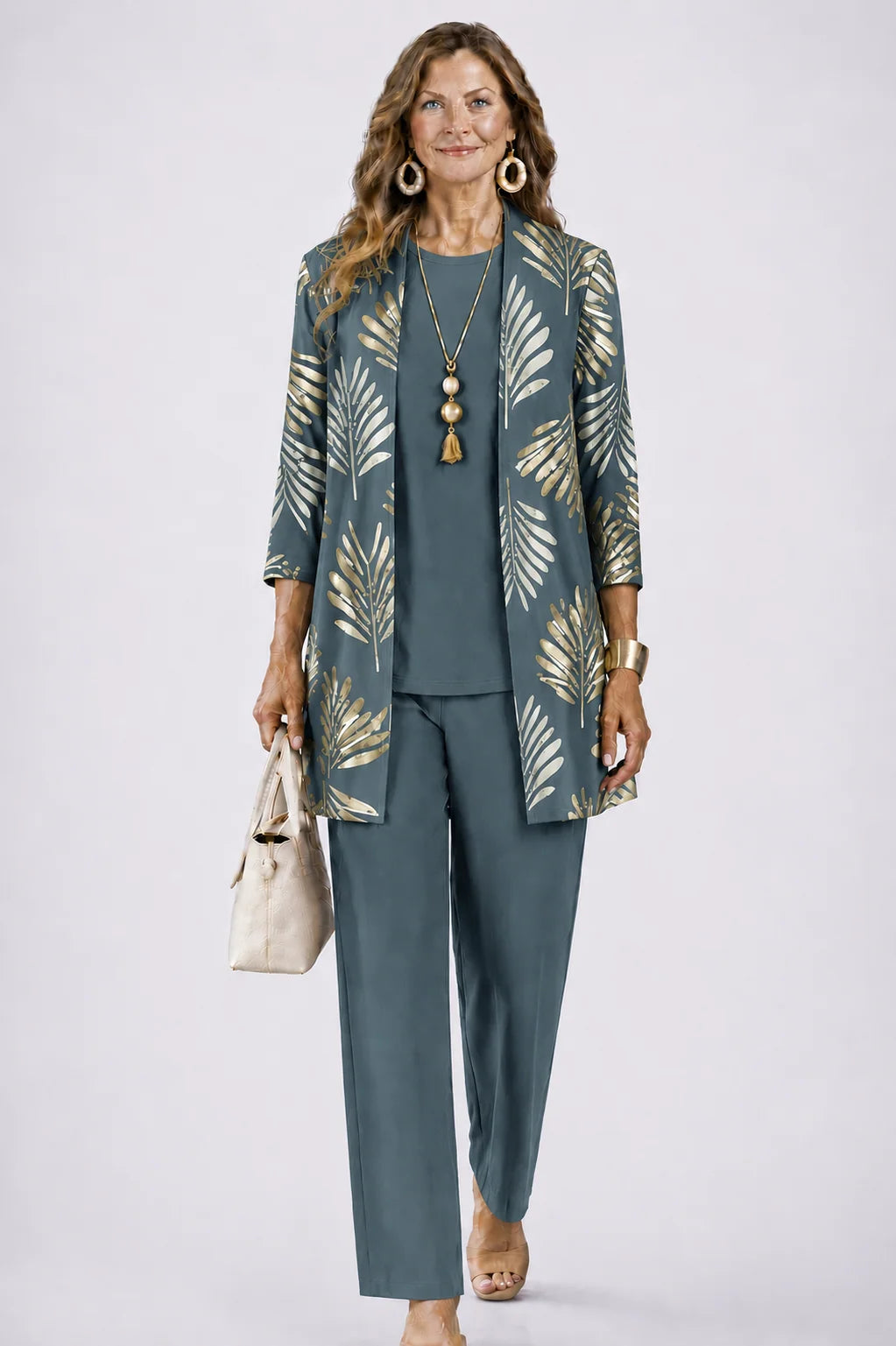 Three-Piece Outfit Set Printed Flowing Fabric