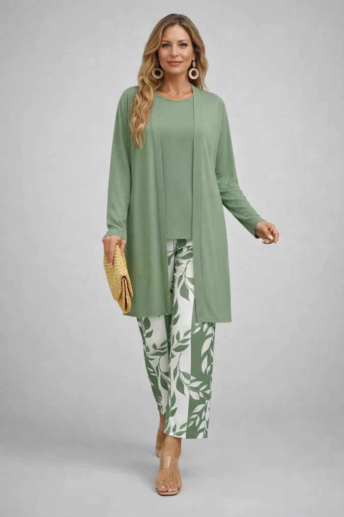 Three-Piece Outfit Set Printed Flowing Fabric
