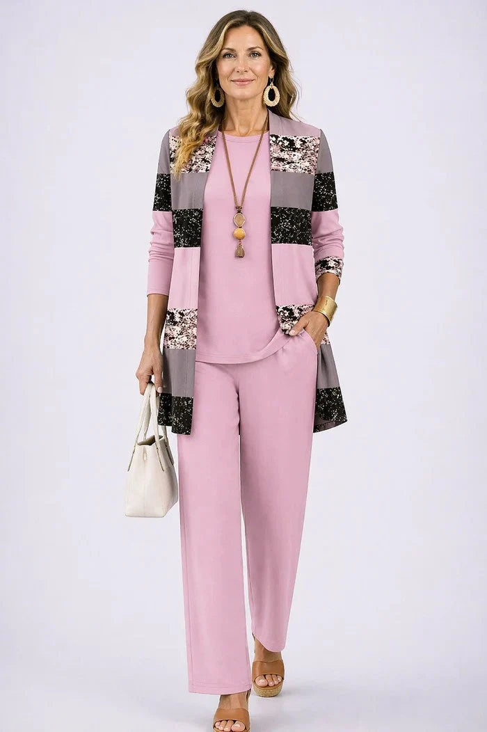 Three-Piece Outfit Set Printed Flowing Fabric