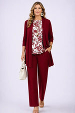 Three-Piece Outfit Set Printed Flowing Fabric
