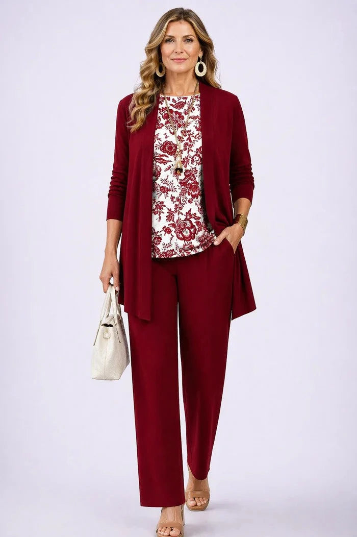 Three-Piece Outfit Set Printed Flowing Fabric