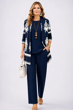 Three-Piece Outfit Set Printed Flowing Fabric