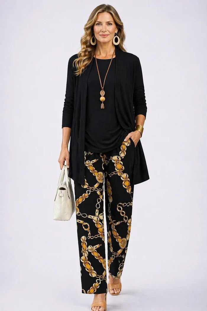 Three-Piece Outfit Set Printed Flowing Fabric