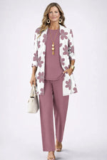 Three-Piece Outfit Set Printed Flowing Fabric