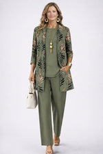 Three-Piece Outfit Set Printed Flowing Fabric