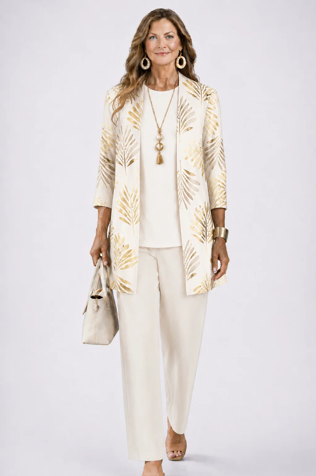 Three-Piece Outfit Set Printed Flowing Fabric
