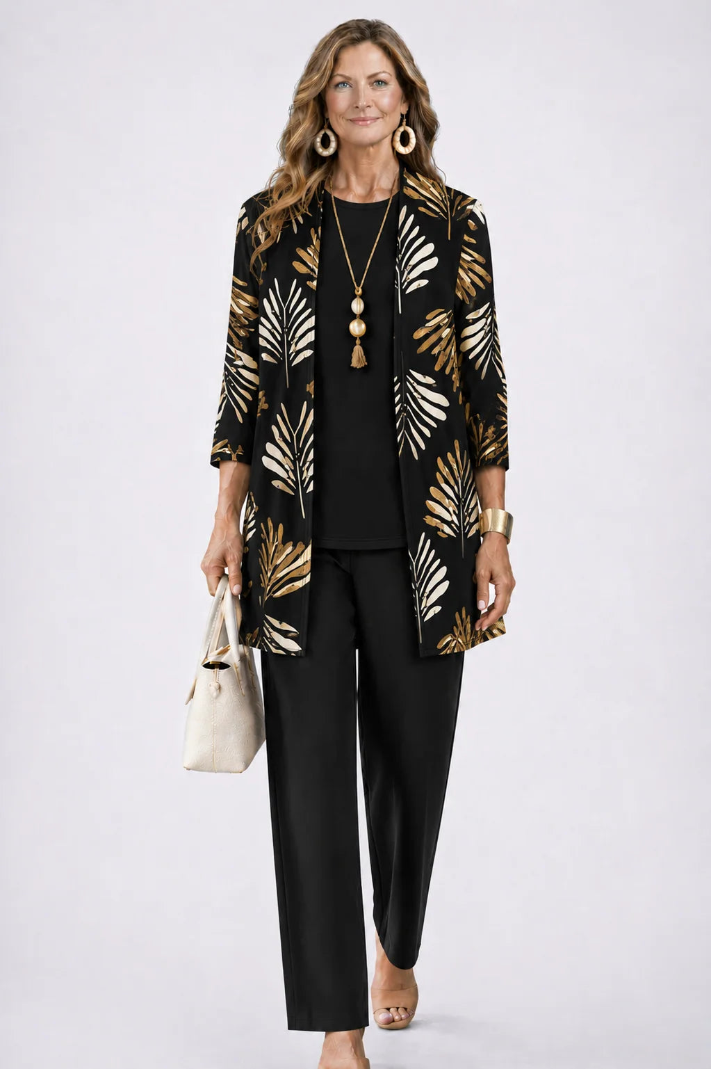 Three-Piece Outfit Set Printed Flowing Fabric