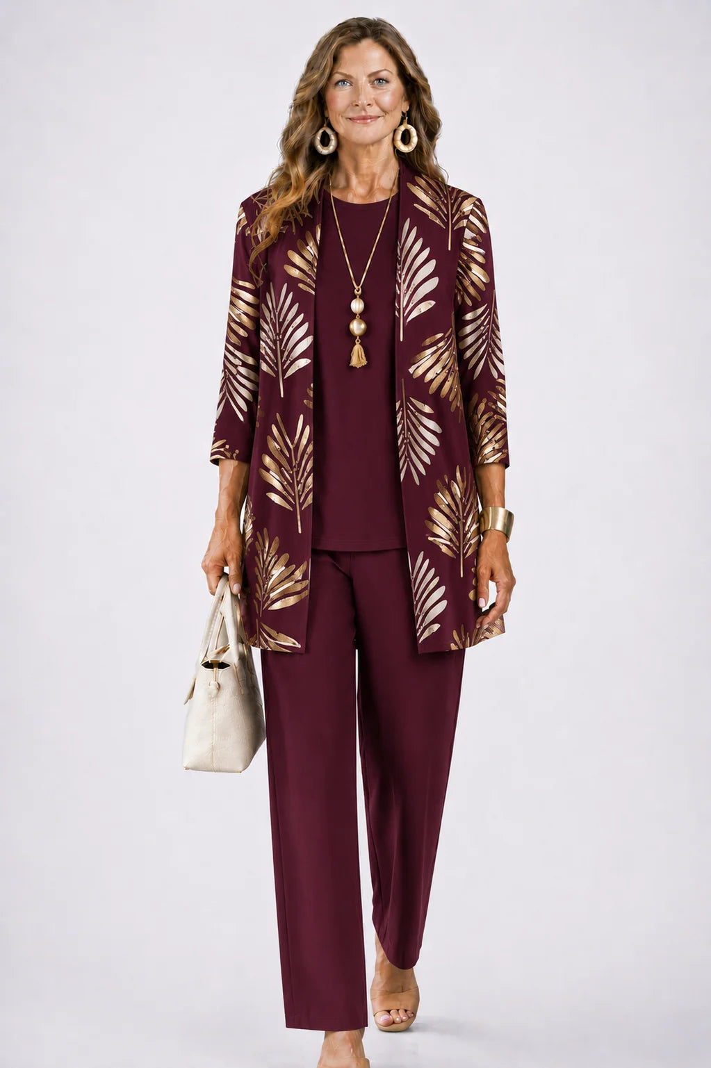 Three-Piece Outfit Set Printed Flowing Fabric
