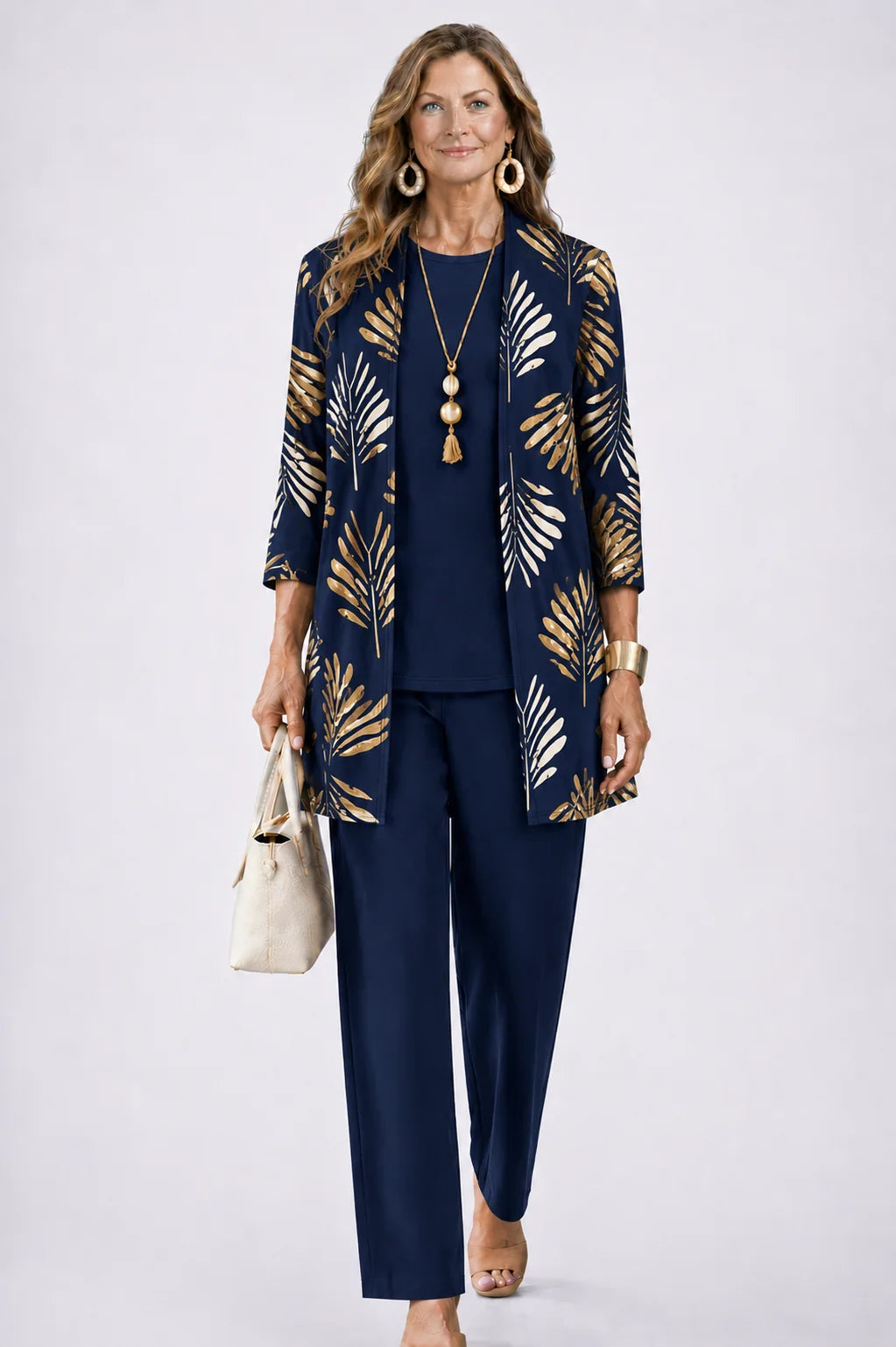 Three-Piece Outfit Set Printed Flowing Fabric