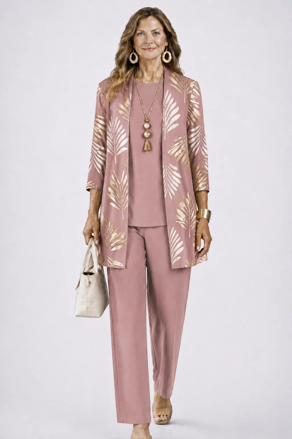 Three-Piece Outfit Set Printed Flowing Fabric