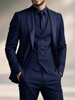 Three-Piece Suit Slim Fit Double-Breasted Waistcoat