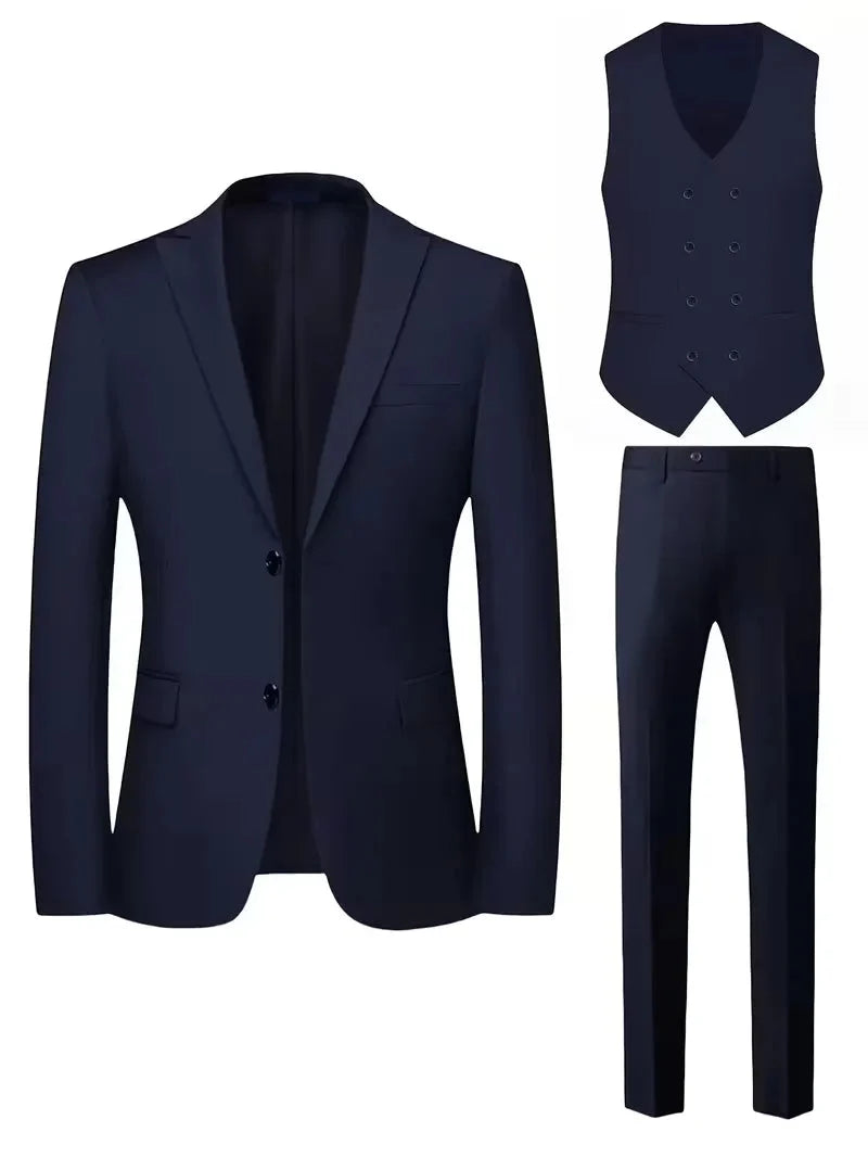 Three-Piece Suit Slim Fit Double-Breasted Waistcoat