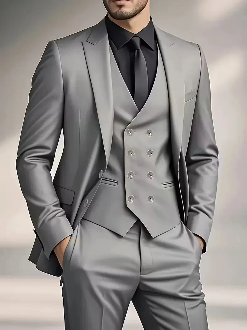 Three-Piece Suit Slim Fit Double-Breasted Waistcoat