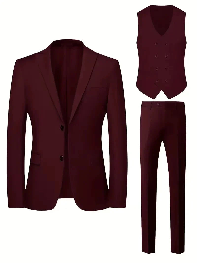 Three-Piece Suit Slim Fit Double-Breasted Waistcoat