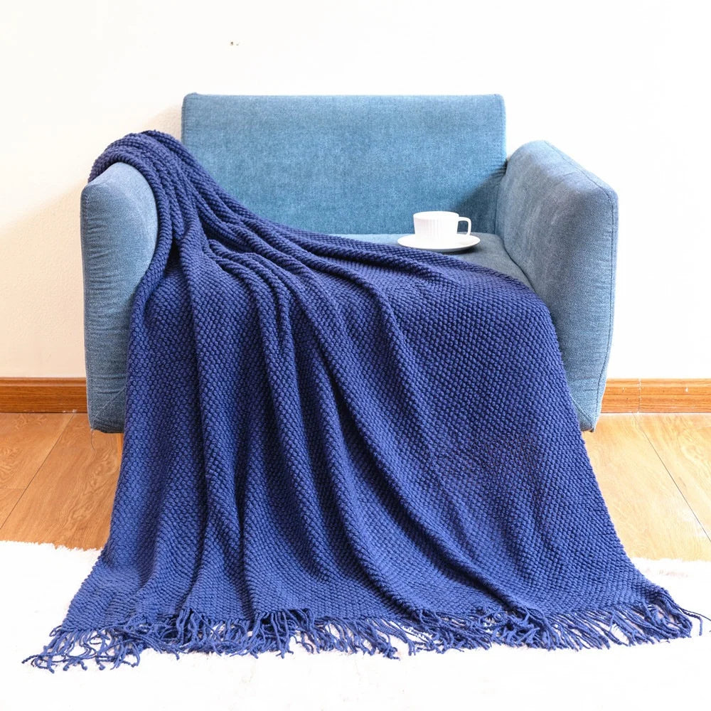 Throw Blanket Chunky Knit Machine Washable