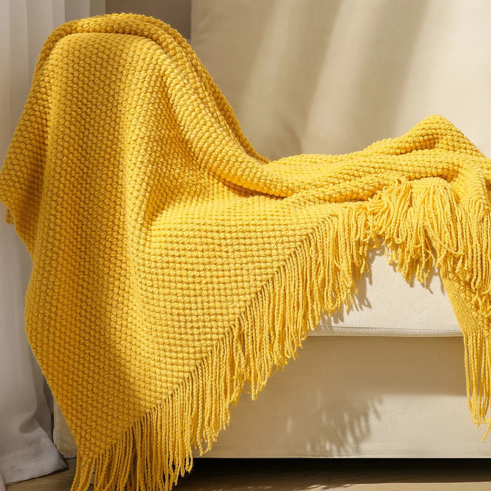 Throw Blanket Chunky Knit Machine Washable