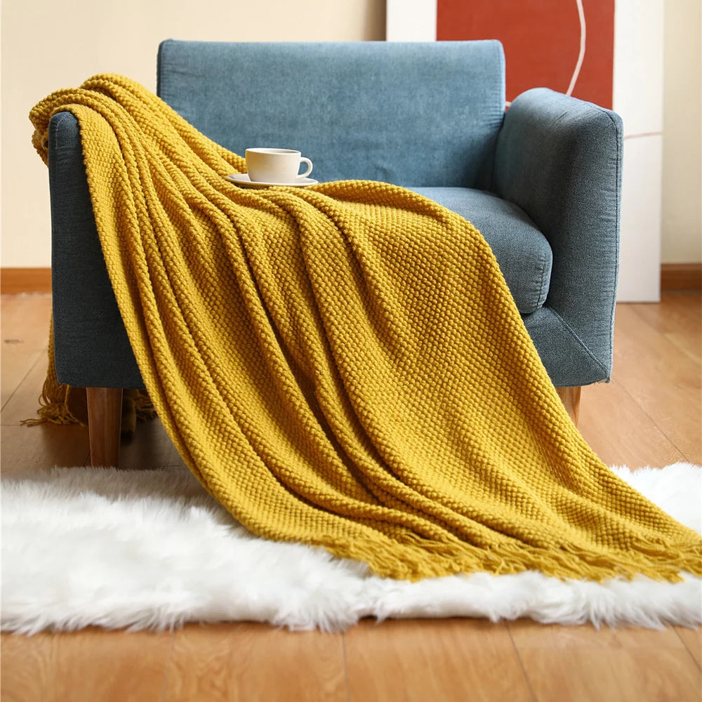 Throw Blanket Chunky Knit Machine Washable