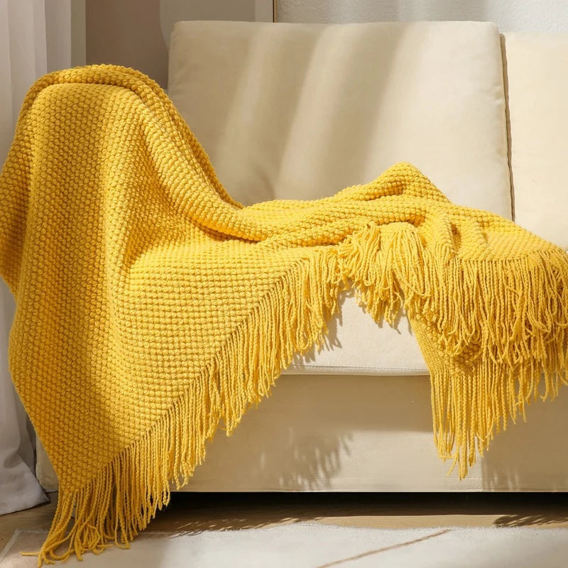 Throw Blanket Chunky Knit Machine Washable