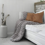 Throw Blanket Chunky Wool Plush & Warm