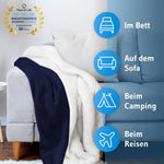 Throw Blanket Double-Sided Plush & Flannel Cozy Warmth