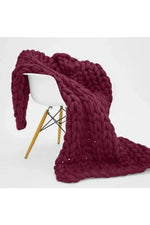 Throw Blanket Extra-Soft Chunky Braided Polyester