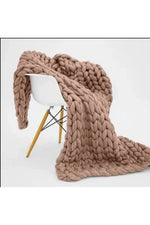 Throw Blanket Extra-Soft Chunky Braided Polyester