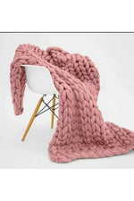 Throw Blanket Extra-Soft Chunky Braided Polyester