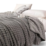 Throw Blanket Plush Coral Fleece Textured Geometric Design