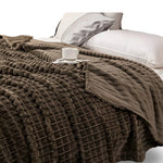 Throw Blanket Plush Coral Fleece Textured Geometric Design