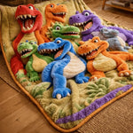 Throw Blanket Plush Dinosaur Print Machine Washable