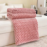 Throw Blanket Plush Velvet Plaid Soft & Warm
