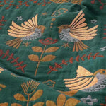 Throw Blanket Reversible Cotton Bird Motif Machine Washable