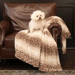 Throw Blanket Reversible Faux Fur Deer Print