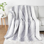 Throw Blanket Reversible Faux Fur Deer Print