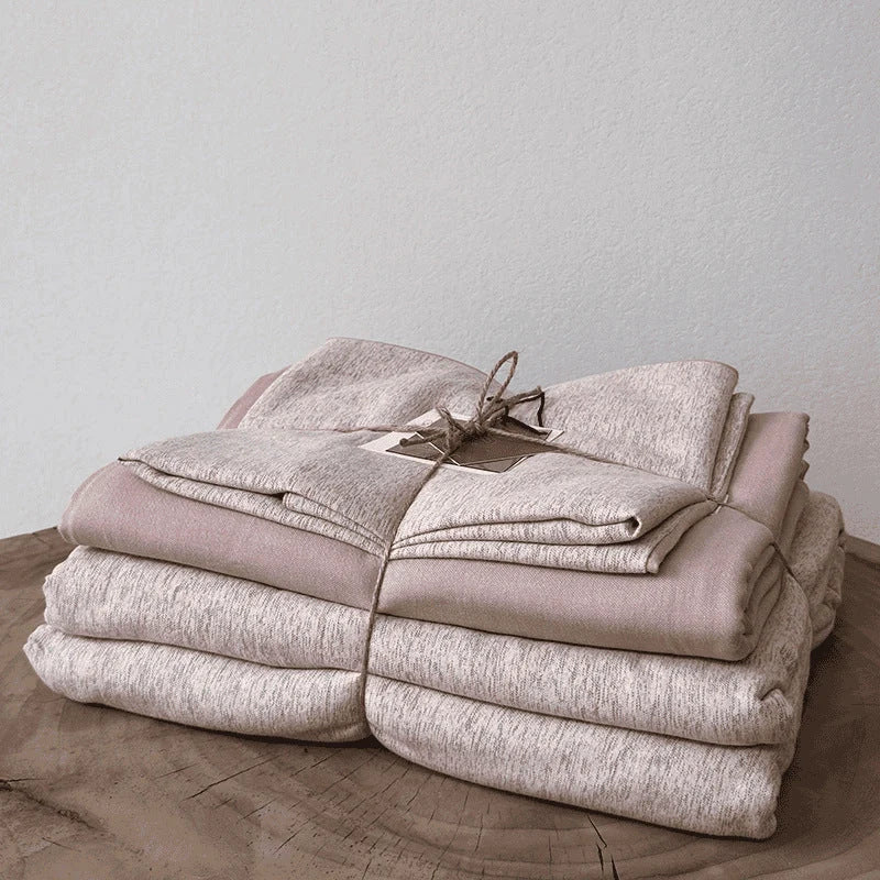 Throw Blanket Set Quilted Cotton-Linen Set of 3