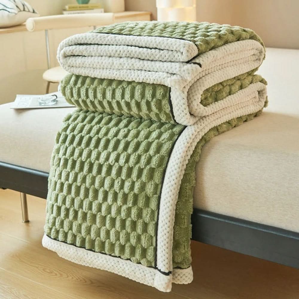 Throw Blanket Textured Sherpa Fleece Machine Washable