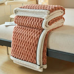 Throw Blanket Textured Sherpa Fleece Machine Washable