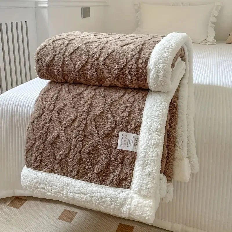Throw Blanket Ultra-Soft Reversible Sherpa & Fleece