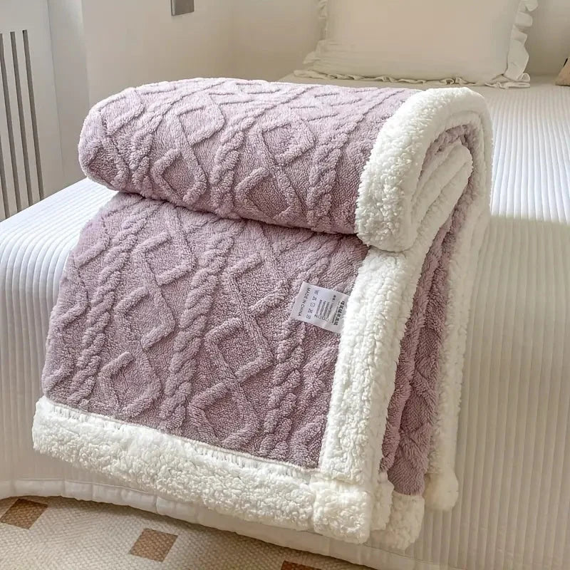 Throw Blanket Ultra-Soft Reversible Sherpa & Fleece