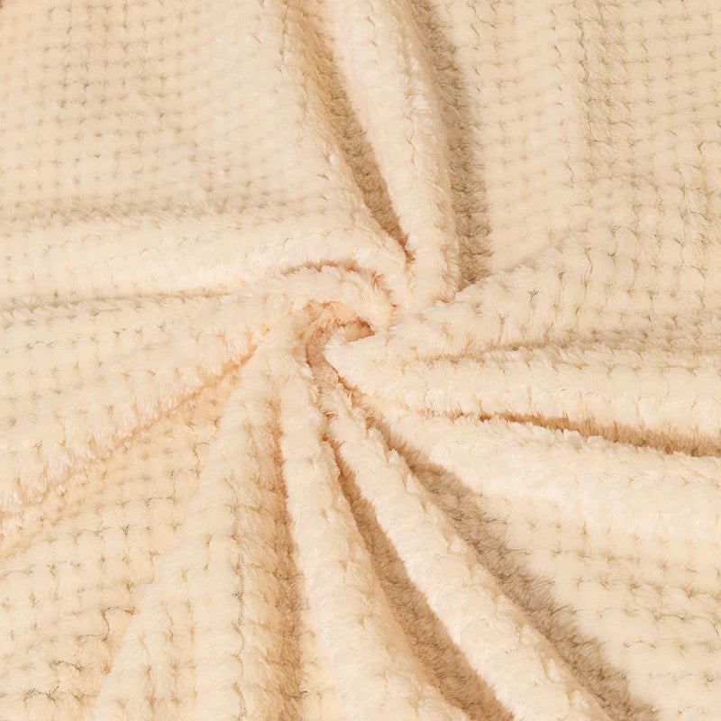 Throw Blanket Waffle Knit Microfiber Lightweight Machine Washable