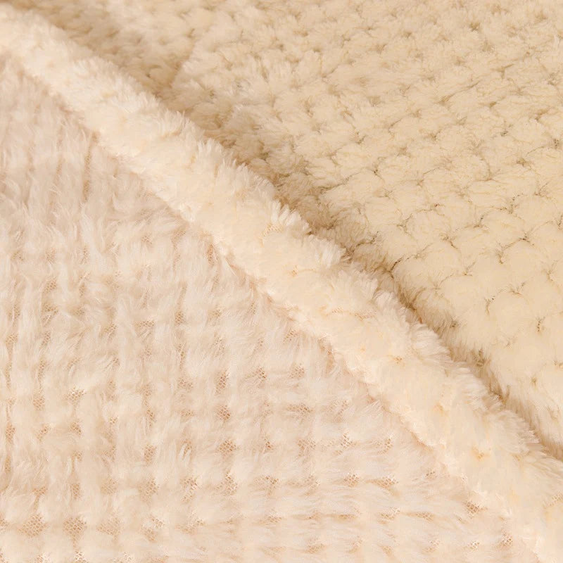 Throw Blanket Waffle Knit Microfiber Lightweight Machine Washable