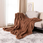 Throw Blanket Waffle Knit Microfiber Lightweight Machine Washable