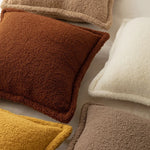 Throw Pillow 18x18 Teddy Fleece Piped Seam