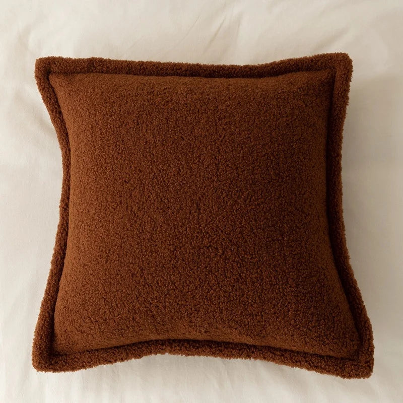 Throw Pillow 18x18 Teddy Fleece Piped Seam